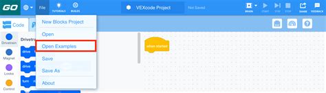 Opening And Saving Vexcode Go Projects On An Ipad Vex Library