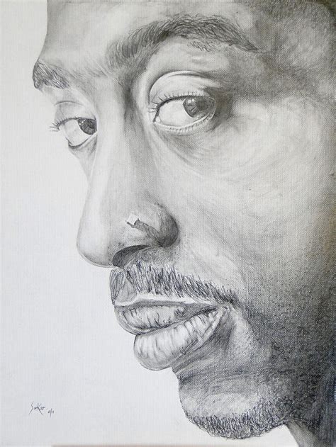 Tupac Shakur Drawing By Stephen Sookoo Fine Art America