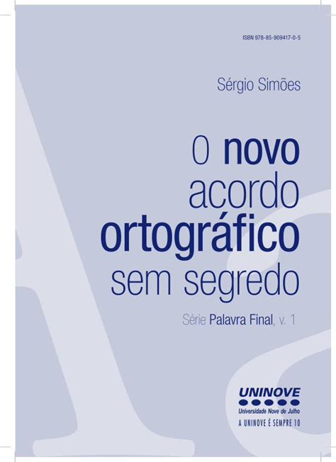 Pdf Novo Acordo Ortografico Eng C Mudan As Nas Regras De