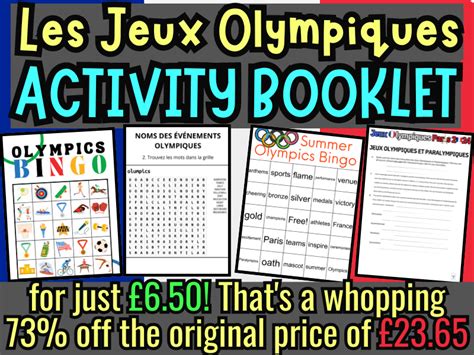 Les Jeux Olympiques Olympics Summer Games Paris 2024 French Booklet Bingo And Calling Cards