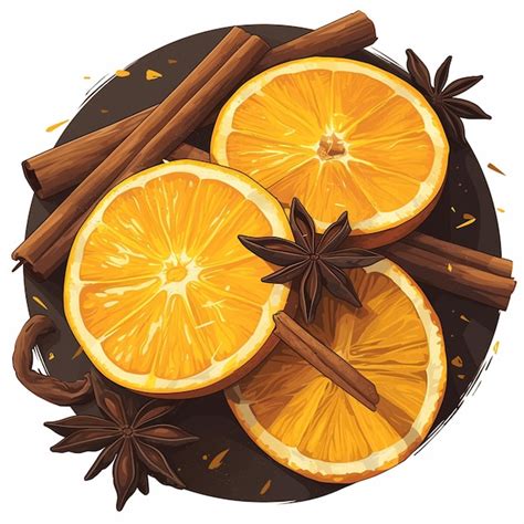 Premium Vector Peeled Orange Segments With Cinnamon Dust