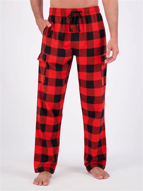 Hanes Mens Flannel Lounge Pajama Pants With Cargo Pockets Sizes S Xl