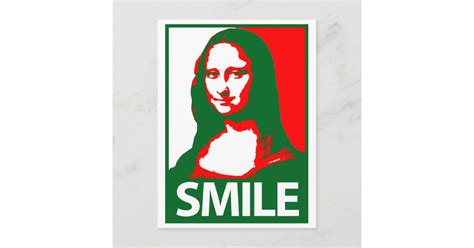 Mona Lisa Smile Postcard | Zazzle