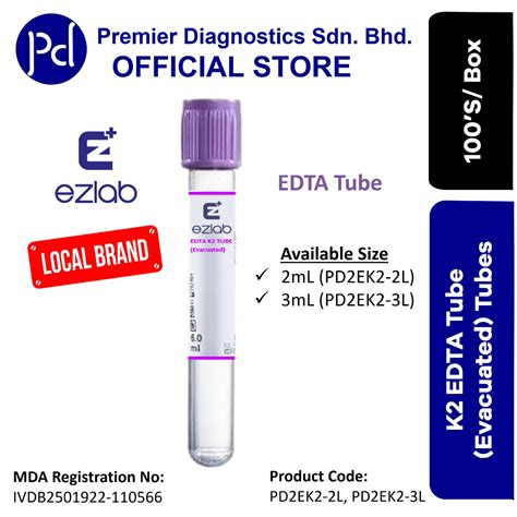 Ezlab K Edta Blood Collection Tube Shopee Malaysia