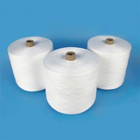 Raw White Polyester Spun Yarn Polyester Virgin Spun Yarn Polyester