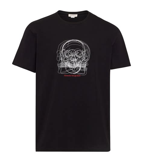 Mens Alexander Mcqueen Neutral Skull Print T Shirt Harrods Uk