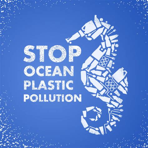 Stop Ocean Pollution Vector Sign Illustrations Royalty Free Vector