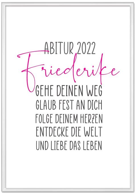 Personalisiertes Poster zum Abitur oder zur bestandenen Prüfung ein