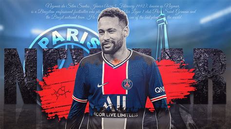 Neymar Da Silva Santos Junior Eiffel Tower Blue Sky Background Neymar