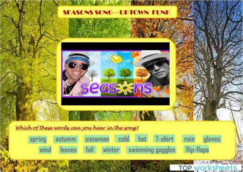 Seasons Song. Interactive worksheet | TopWorksheets