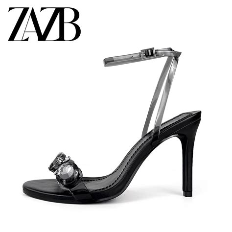 Zazb Brand Custom Leather High Heels Shoes For Women Sandals Slim Sexy