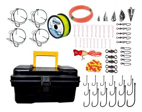 Kit De Pesca Caja Anzuelos Lineas Plomadas Accesorios