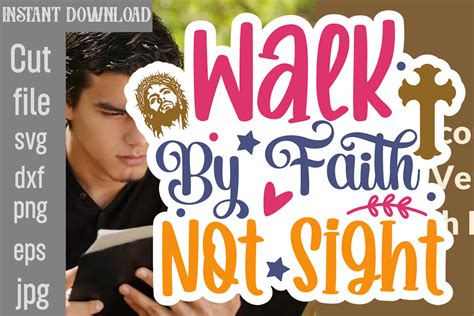 Walk By Faith Not Sight Svg Cut File Graphic By Simacrafts Creative