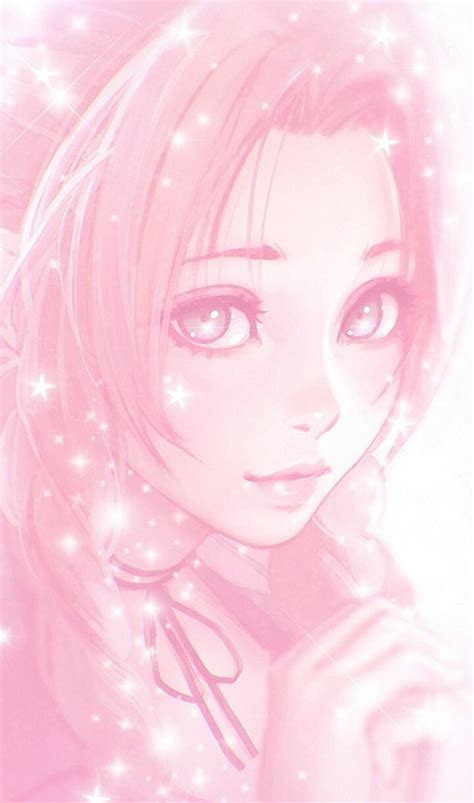 Kawaii Pink Anime Girl Wallpaper