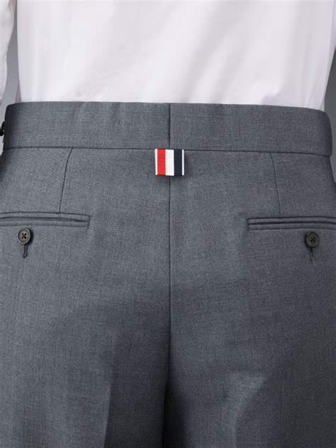 Twill School Uniform 4-Bar Low Rise Skinny Trousers | Thom Browne