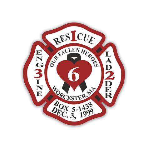firefighter worcester  memorial sticker peel nstick