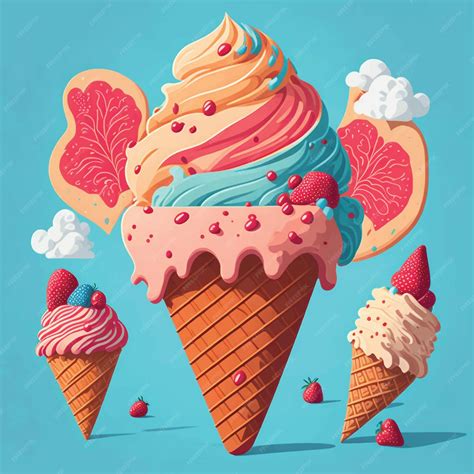 Premium Vector Ice Cream Vector Illustration White Background