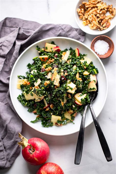 Easy Kale Apple Walnut Salad Dietitian Debbie Dishes