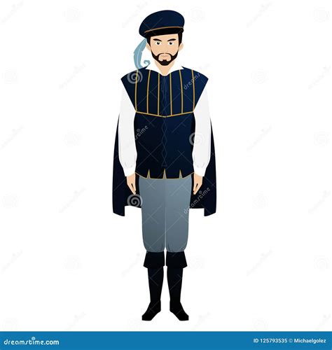 Renaissance Male Character Illustration Stock Illustration