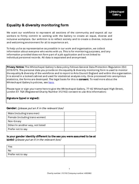 Fillable Online Equality And Diversity Monitoring Form London Fax Email Print Pdffiller