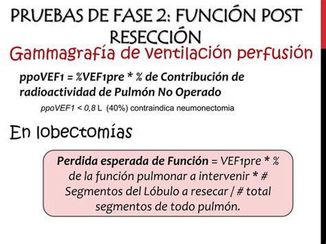 Evaluación preoperatoria cirugía de resección pulmonar PPT