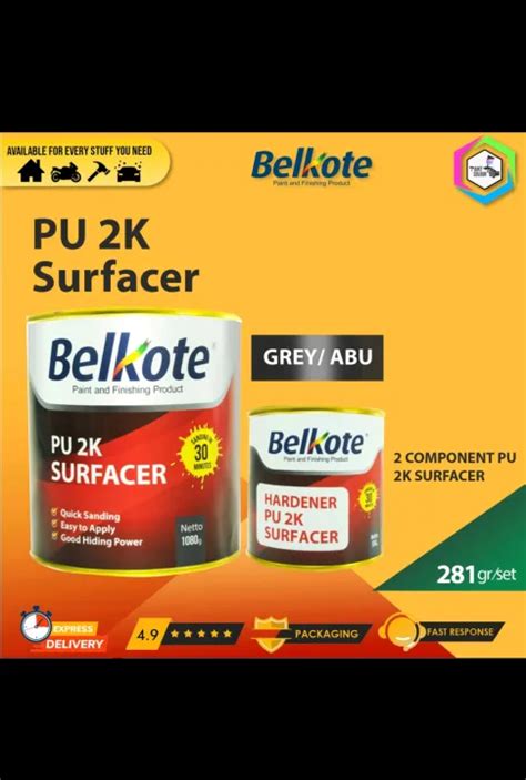 Belkote Epoxy PU 2K Surfacer GREY Cat Dasar Epoksi 1 Kg Lazada Indonesia