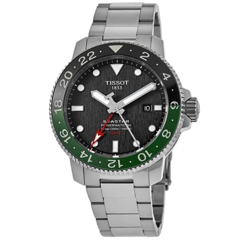 Tissot Seastar 1000 Powermatic 80 GMT Black Dial Steel Men S Watch T120