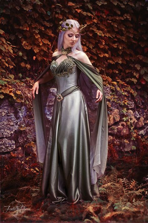 Elven Bridal Gown And Cape Etsy Elven Dress Fantasy Clothing