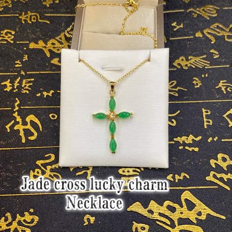 Jade Cross Necklace On Carousell