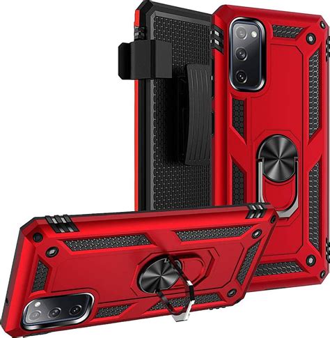 Best Buy Saharacase Military Kickstand Series Carrying Case For Samsung Galaxy S20 Fe Red Sb S