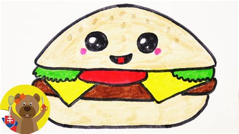 Ako nakresliť pekný obrázok cheesburgra Kawaii DIY Návod na