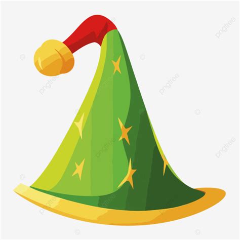 Buddy The Elf Hat Clipart Cute Green Elf Hat With Star Cartoon Vector ...