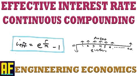 How To Calculate Effective Interest Rate Continuous Compounding Engineering Economics Youtube