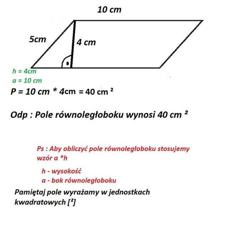 Prosz O Pomoc Pole R Wnoleg Oboku Przedstawionego Na Rysunku Wynosi