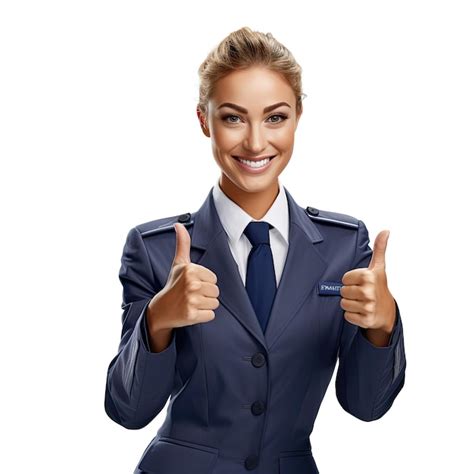 Mujer alegre piloto de línea aérea vistiendo uniforme con charreteras