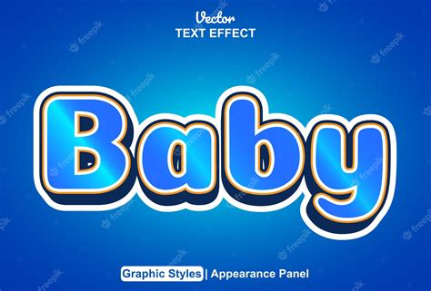 Premium Vector Baby Text Effect With Graphic Style And Editable