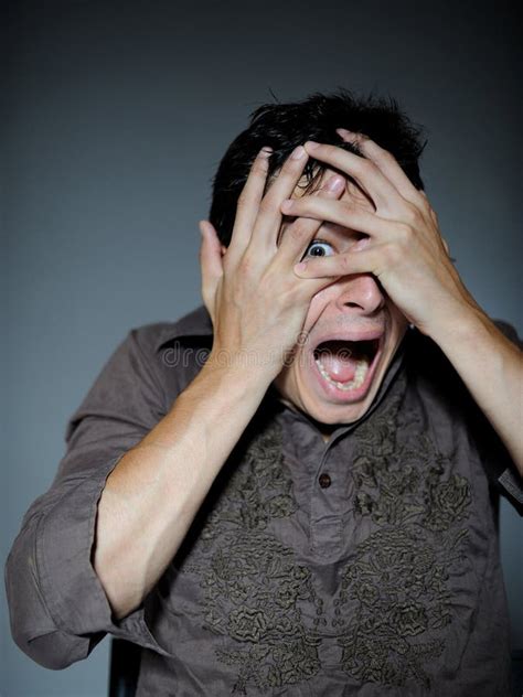 Expressions. Man is Terrified and Feeling Fear Stock Photo - Image of ...