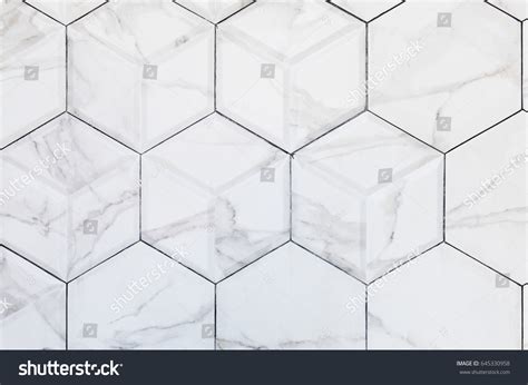 White Hexagon Marble Tile Wall Background Stock Photo 645330958 ...