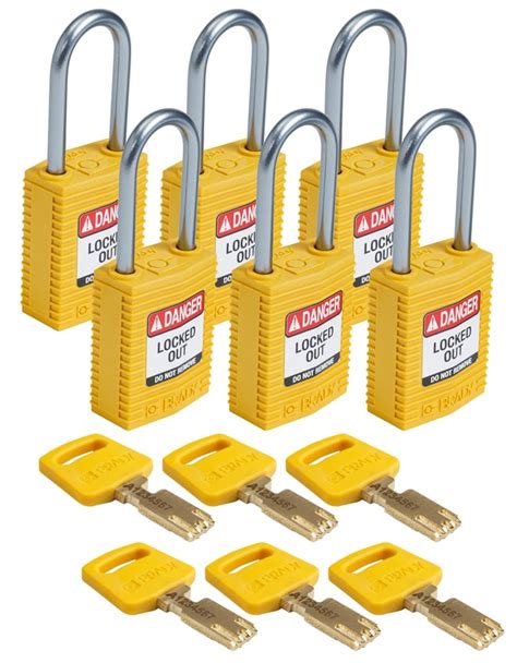 Brady Safekey Compact Padlocks Nylon With Mm Aluminum Shackle