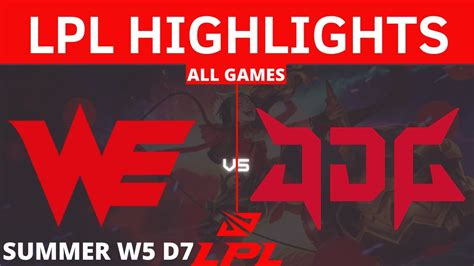 WE Vs JDG All Games HIGHLIGHTS W5 D7 LPL Summer Split 2021