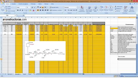 Red De Distribución De Acueducto Hoja De Cálculo Xls Para Diseño Hidráulico Aconstructoras
