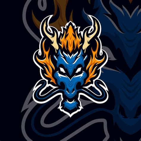 Premium Vector Blue Dragon Masscot Logo Esport Premium Vector