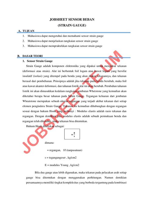 Pdf Jobsheet Sensor Beban Strain Gaugeelektroumacidwp Content