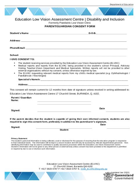 Parent Carer Consent Education Qld Gov Doc Template PdfFiller