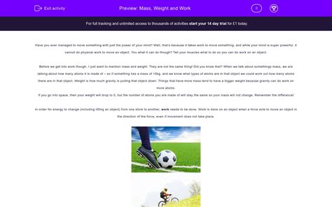Understand Mass Weight And The Work Equation Worksheet Edplace