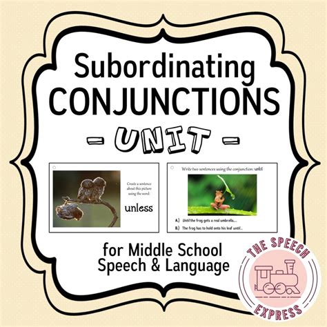 Subordinating Conjunctions Anchor Chart