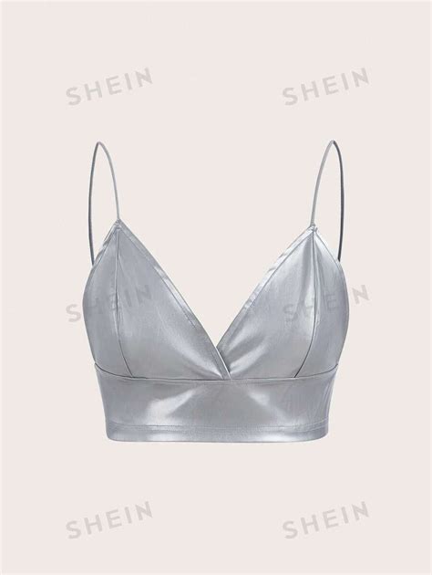 Shein Icon Solid Pu Leather Cami Top Shein Usa