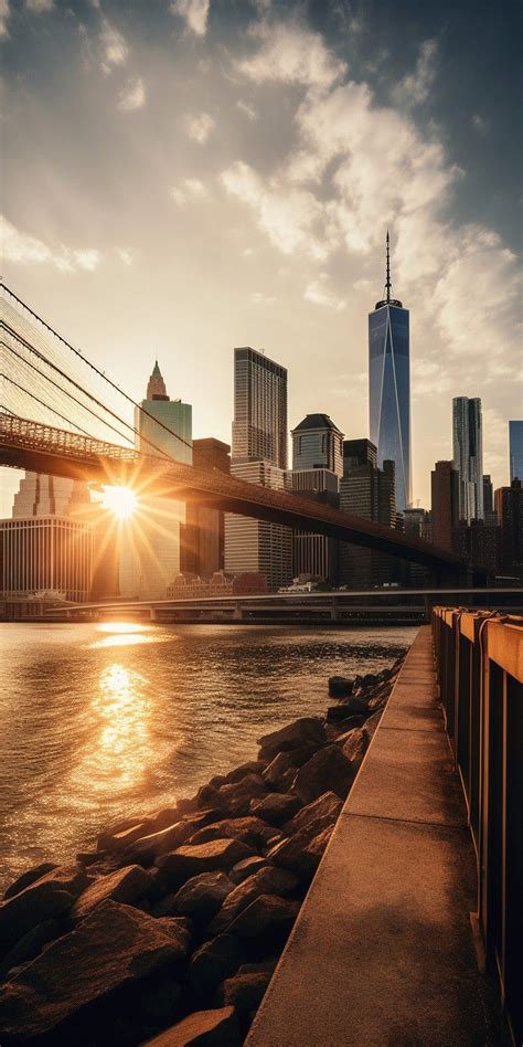 Cityscape Wallpaper Stunning Sunset Over City Skyline