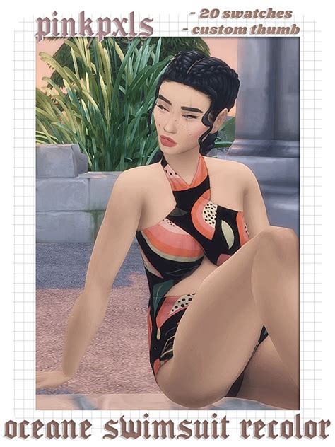 Simlaughlove Oceane Swimsuit Recolor Pinkpxls On Tumblr