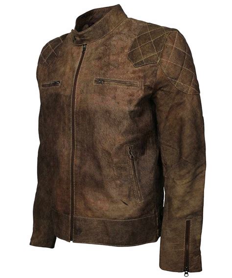 Trajan Distressed Brown Vintage Leather Jacket Jacketmadness